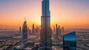 Panorama Burj Khalifa - najwyższego budynku świata w Dubaju