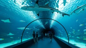Dubai Aquarium tunel podwodny z rekinami i rybami
