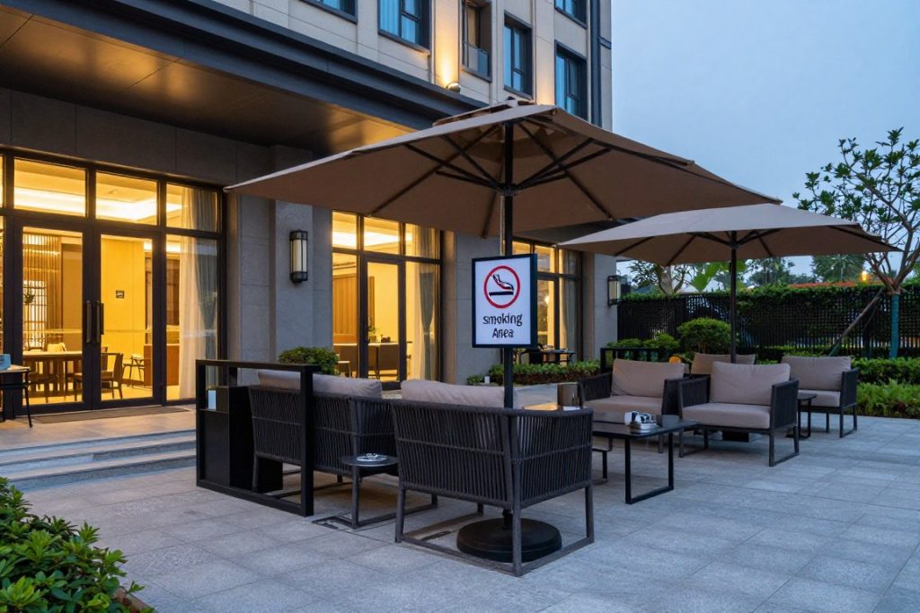 Wyznaczona strefa dla palaczy w hotelu