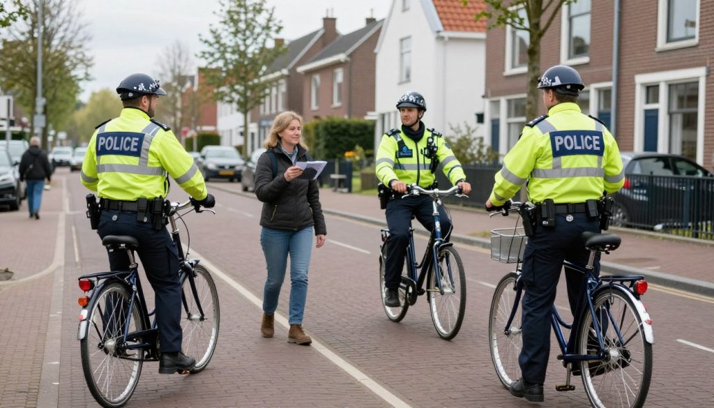 bezpieczeństwo w Holandii patrol policji na ulicy