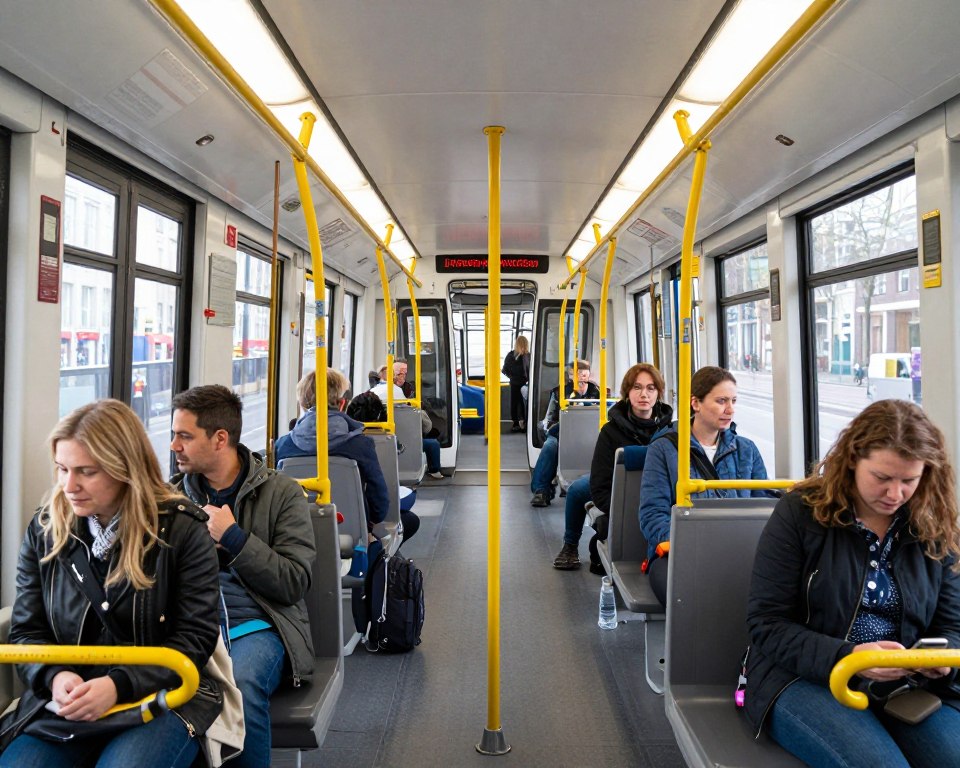 bezpieczny transport w amsterdamie tramwaj