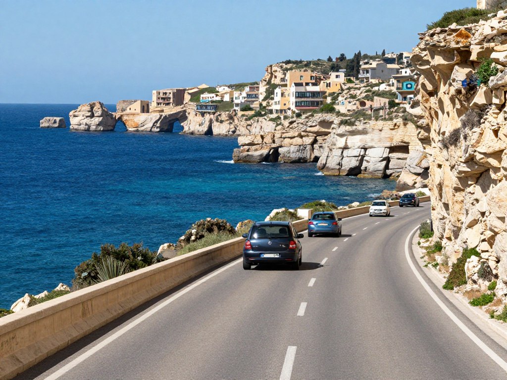 Malta wakacje droga nadmorska widok wybrzeże Malta wakacje droga nadmorska widok wybrzeże