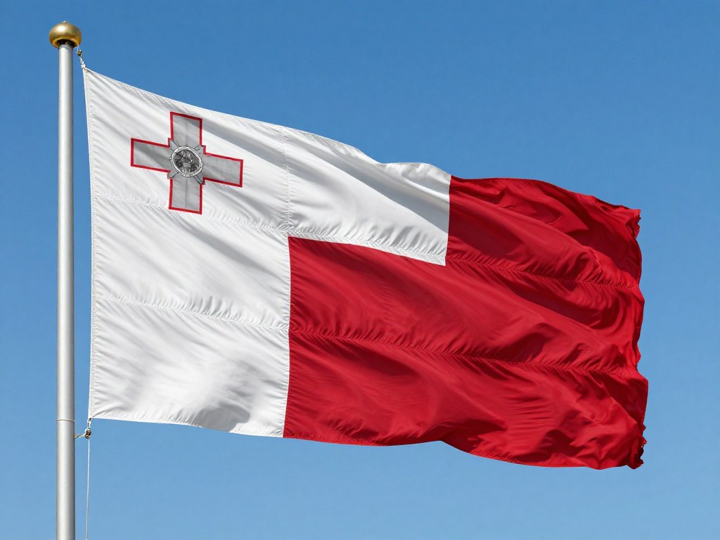 Malta wakacje flaga narodowa wiejąca Malta wakacje flaga narodowa wiejąca