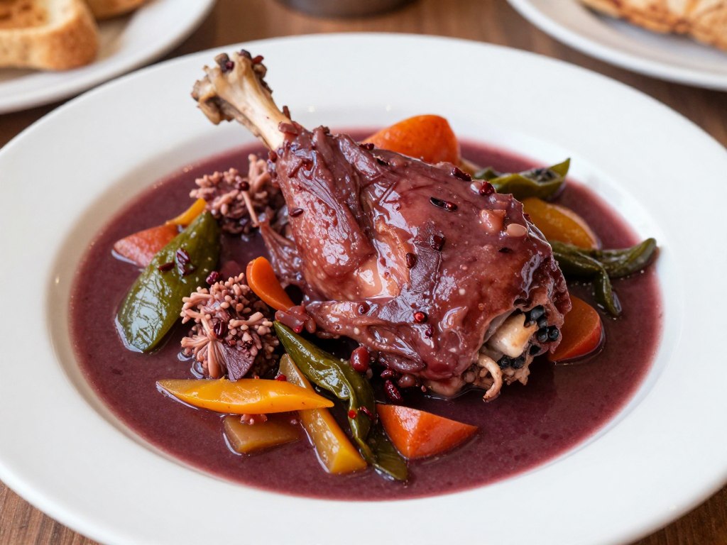 Tradycyjne maltańskie danie fenkata z królikiem na talerzu w restauracji Tradycyjne maltańskie danie fenkata z królikiem na talerzu w restauracji