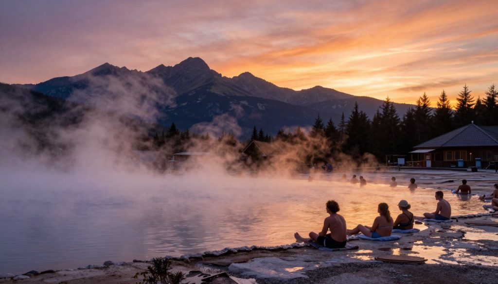zach&oacute;d słońca nad termami zakopane panorama Tatr